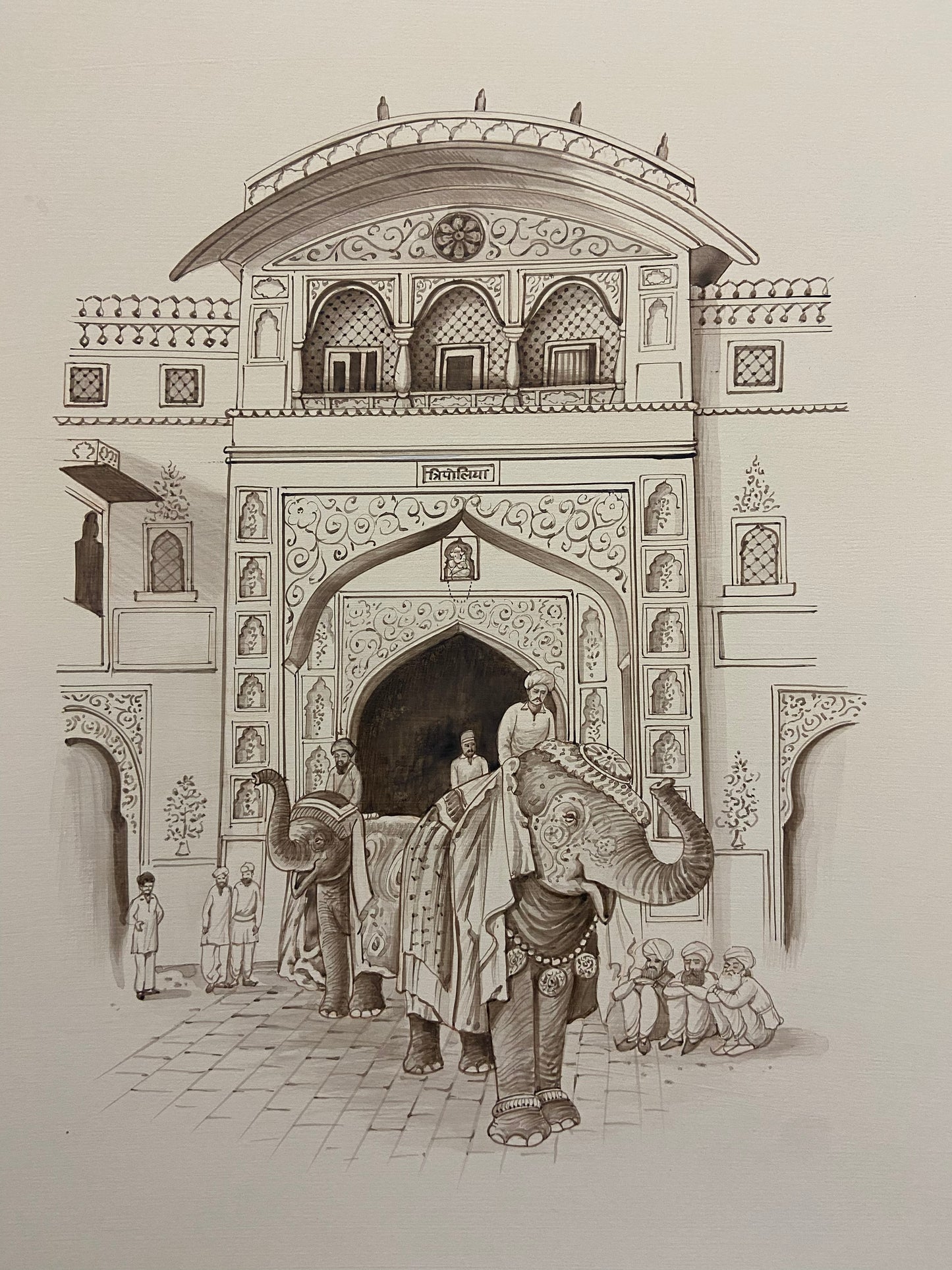 Fine Tripoliya Gate (Jaipur) Painting – Handcrafted Miniature Artwork
