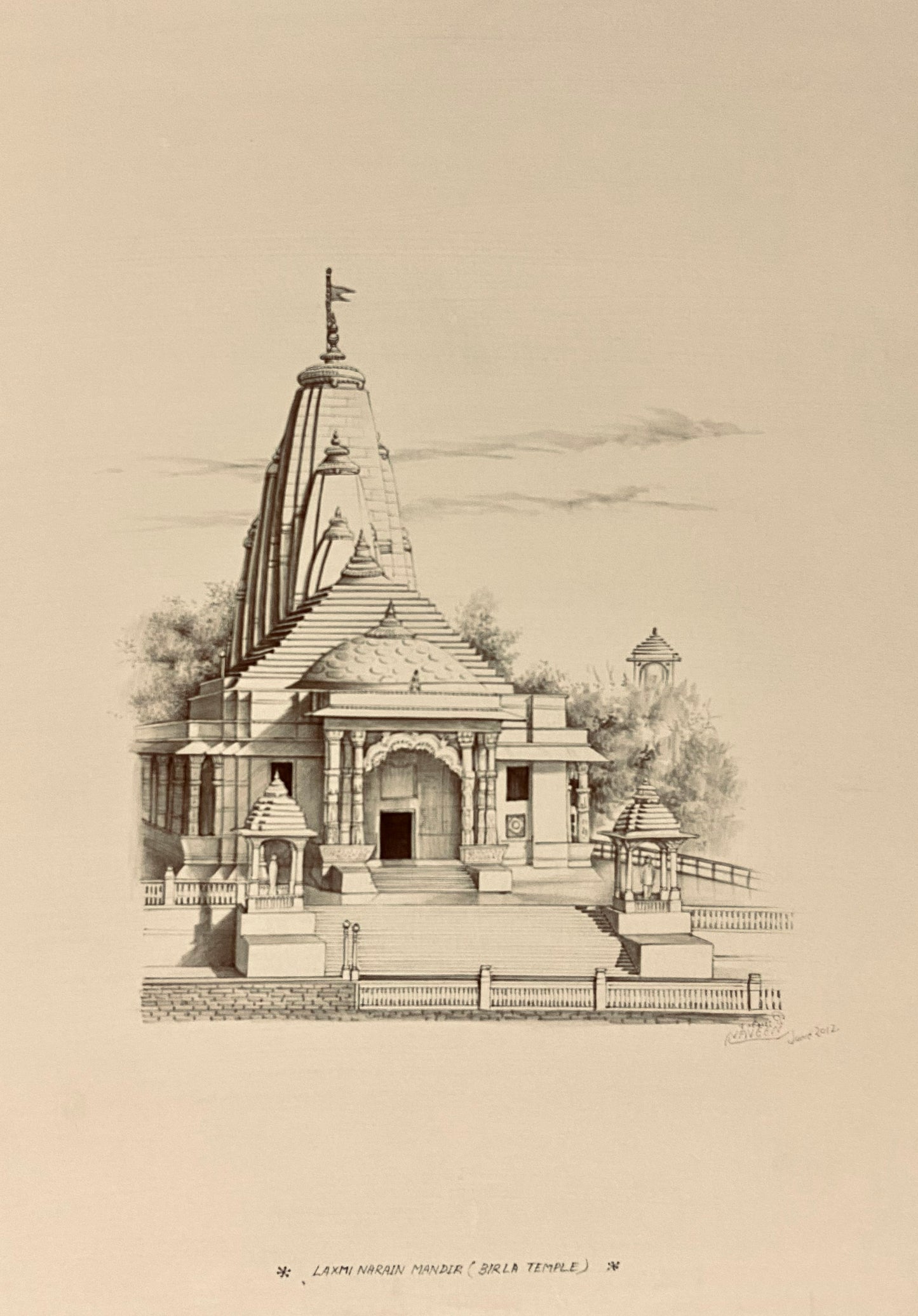 Birla Mandir, Jaipur – Original Fine Art Painting