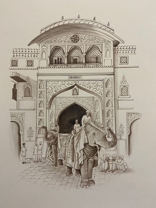 Fine Tripoliya Gate (Jaipur) Painting – Handcrafted Miniature Artwork