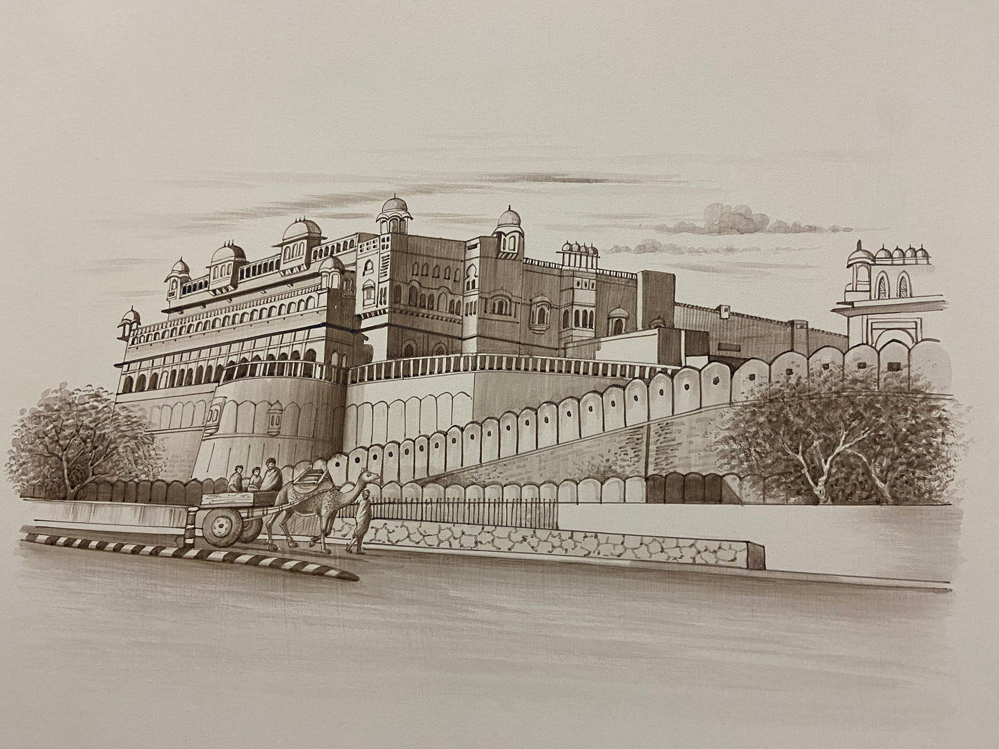 Lallgarh Palace, Bikaner – Original Fine Art Painting