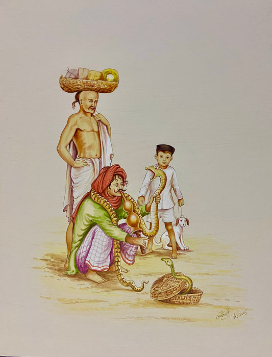 The Village Snake Charmer – Original Fine Art Painting